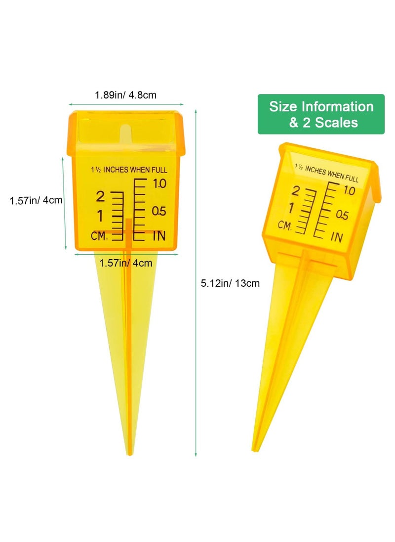 SYOSI - SYOSI 10 Pcs Rain Gauge Sprinkler Gauge, Transparent Wide Mouth Garden Water Gauge Reusable Outdoor Water Measuring Tool Durable Plastic Water Measuring Tool for Garden Lawn Backyard (Yellow) - Image 1