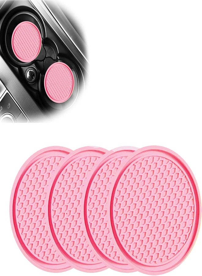 Sodcay 4 PCS Car Cup Holder Coaster, 2.75In PVC Anti Slip Cup Holder Insert Coaster, Honeycomb Waterproof Fixed Tea Coaster, Universal for Vehicle Interior Cup Mats (Pink) - Image 1