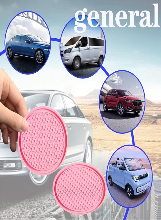 Sodcay 4 PCS Car Cup Holder Coaster, 2.75In PVC Anti Slip Cup Holder Insert Coaster, Honeycomb Waterproof Fixed Tea Coaster, Universal for Vehicle Interior Cup Mats (Pink) - Image 5