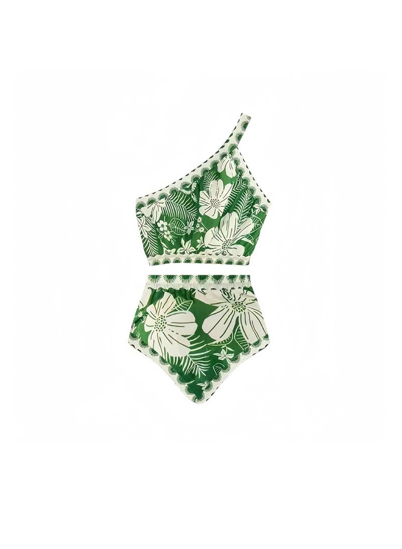 Y&D 3 Piece Swimsuits for Women High Waisted Bikini Sets Retro Swimsuit with Cover up Beach Wrap Skirt - Image 2