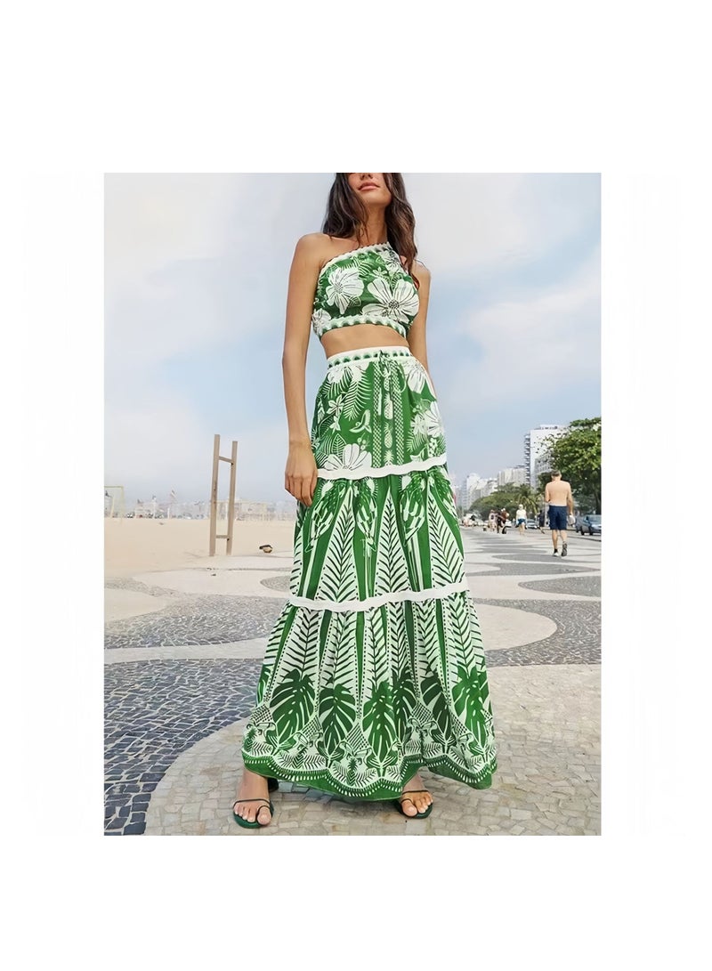 Y&D 3 Piece Swimsuits for Women High Waisted Bikini Sets Retro Swimsuit with Cover up Beach Wrap Skirt - Image 4