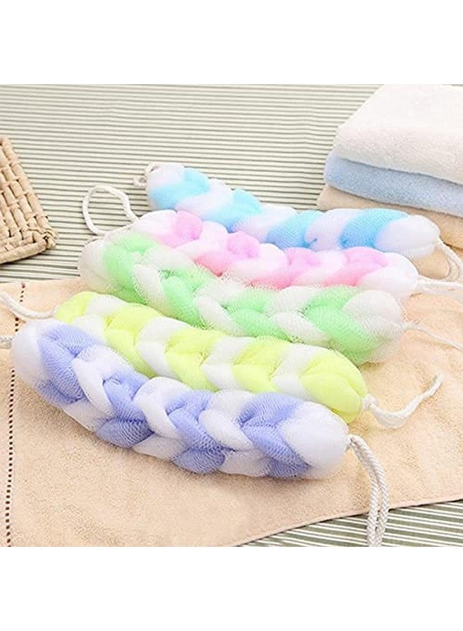 ELECSA? Back Strap Scrubber Bath Shower Bars Mesh Puff Exfoliating Soft Loofah Brush 3pcs - Image 1