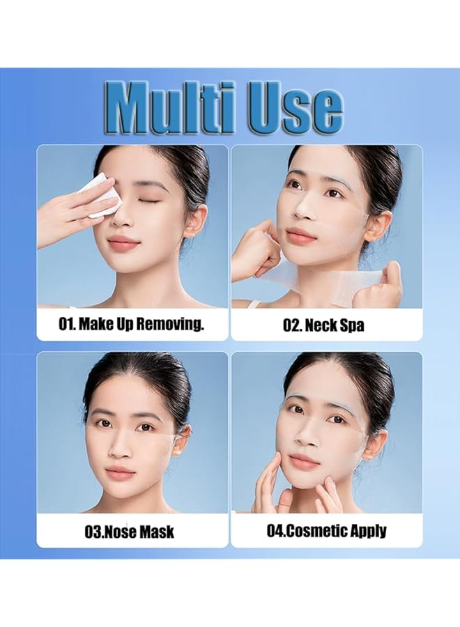 NALACAL 200 Piece Makeup Wet Cotton Pads Stretchable Face Mask Sheets For Hydration Tearable Bandage & Hydrating Cotton Towels For Skincare - Image 3