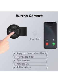 SYOSI Media Button Steering Wheel Remote Control for Car Bike Motorbike Boat IPX6 Waterproof Compatible Compatible for iPhone for Samsung Galaxy Any Android Device, Black  - Image 4