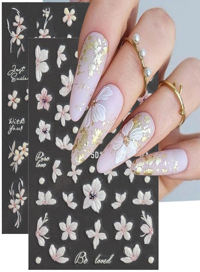Dornail 5D Embossed Sakura Flower Nail Stickers - 6 Sheets, Cherry Blossom Petals, Pink Flowers, Spring Floral Nail Decals - Image 3