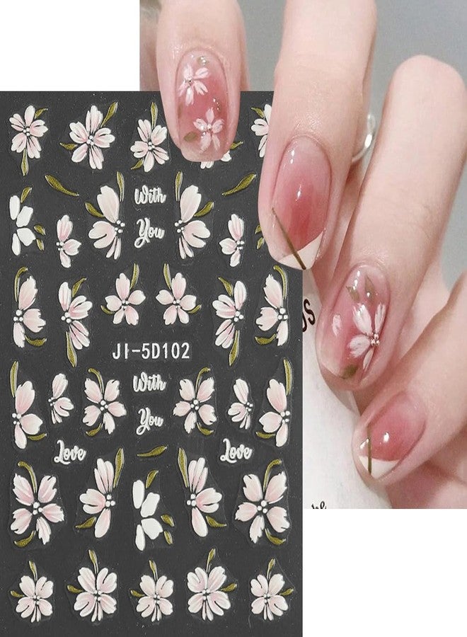 Dornail 5D Embossed Sakura Flower Nail Stickers - 6 Sheets, Cherry Blossom Petals, Pink Flowers, Spring Floral Nail Decals - Image 5