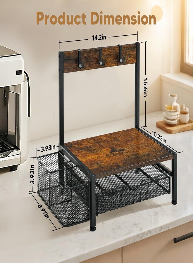 Poyilooo Coffee Bar Organizer with K Cup Holder,Coffee Pod Drawer Holder for 24 Pod Capacity, Storage Drawer with Dispoable Cups & Lids Holder, Coffee Bar Station Organier for Countertop, Kitchen - Image 3