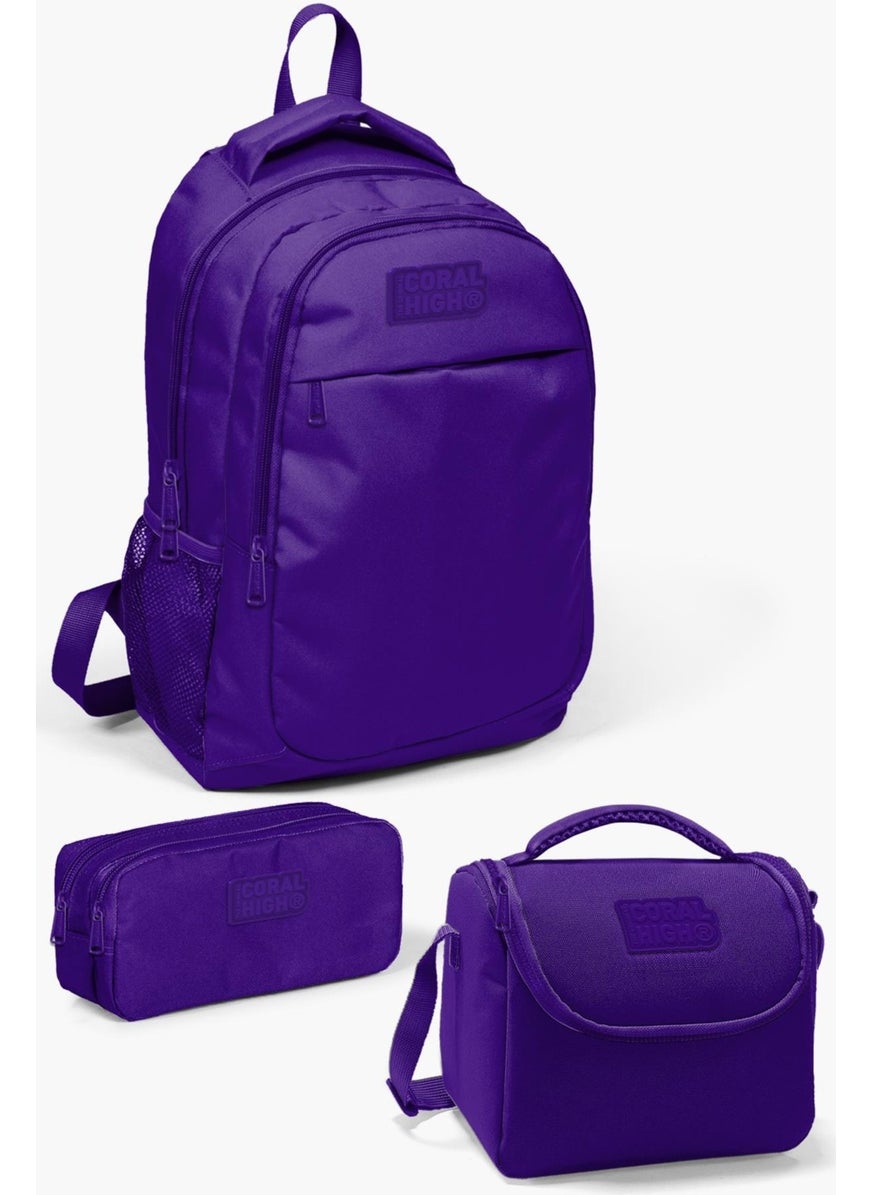 CORAL HIGH - Kids Purple 3-Piece School Bag Set SET0114397 - Image 1