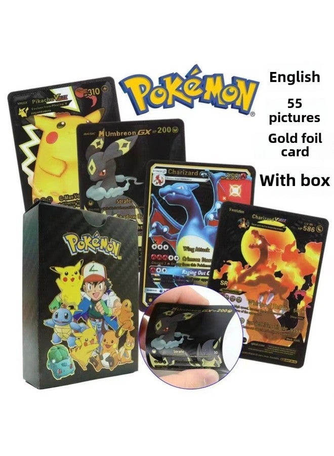 Baokemeng Gold Foil Card 55 Pokemon Colorful PVC Pokemon Toy Card Wholesale-Color:English 27 Colors (360 Boxes Per Box) Whole Box Shot  - Image 4