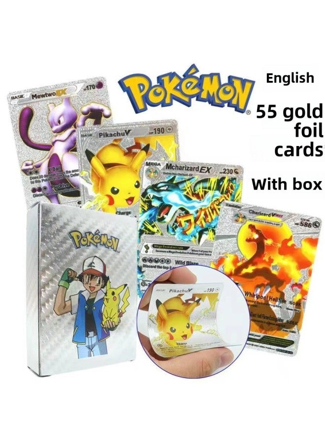 Baokemeng Gold Foil Card 55 Pokemon Colorful PVC Pokemon Toy Card Wholesale-Color:English 27 Colors (360 Boxes Per Box) Whole Box Shot  - Image 3