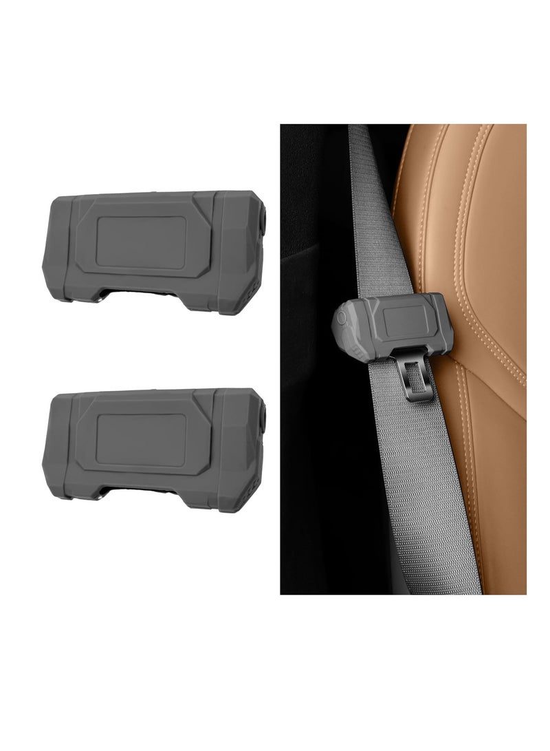 KASTWAVE Car Seat Belt Buckle Covers, 2 PCS Anti-Scratch Silicon Seat Belt Buckle Protector for Car Safety, Automotive Seat Belt Clips Cover for Van Truck, Interior Car Accessories, Gray - Image 1