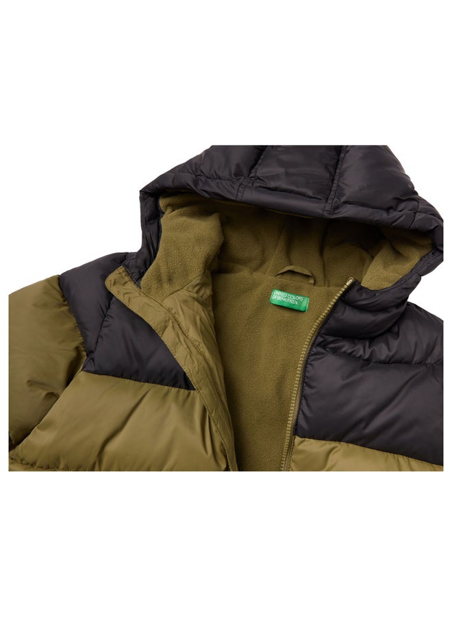 Benetton COLOR BLOCK JACKET WITH HOOD  - Image 3