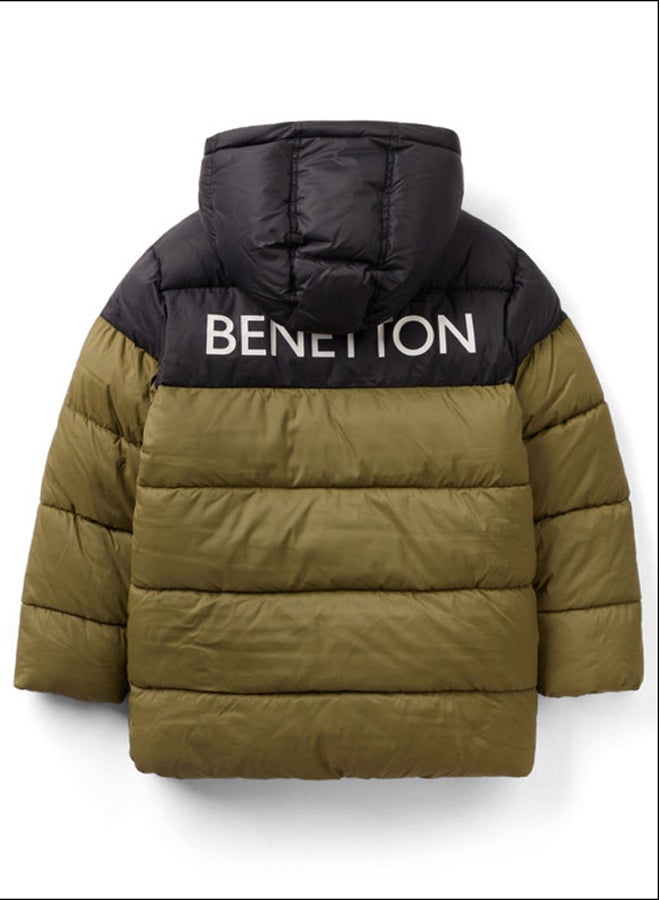 Benetton COLOR BLOCK JACKET WITH HOOD  - Image 2
