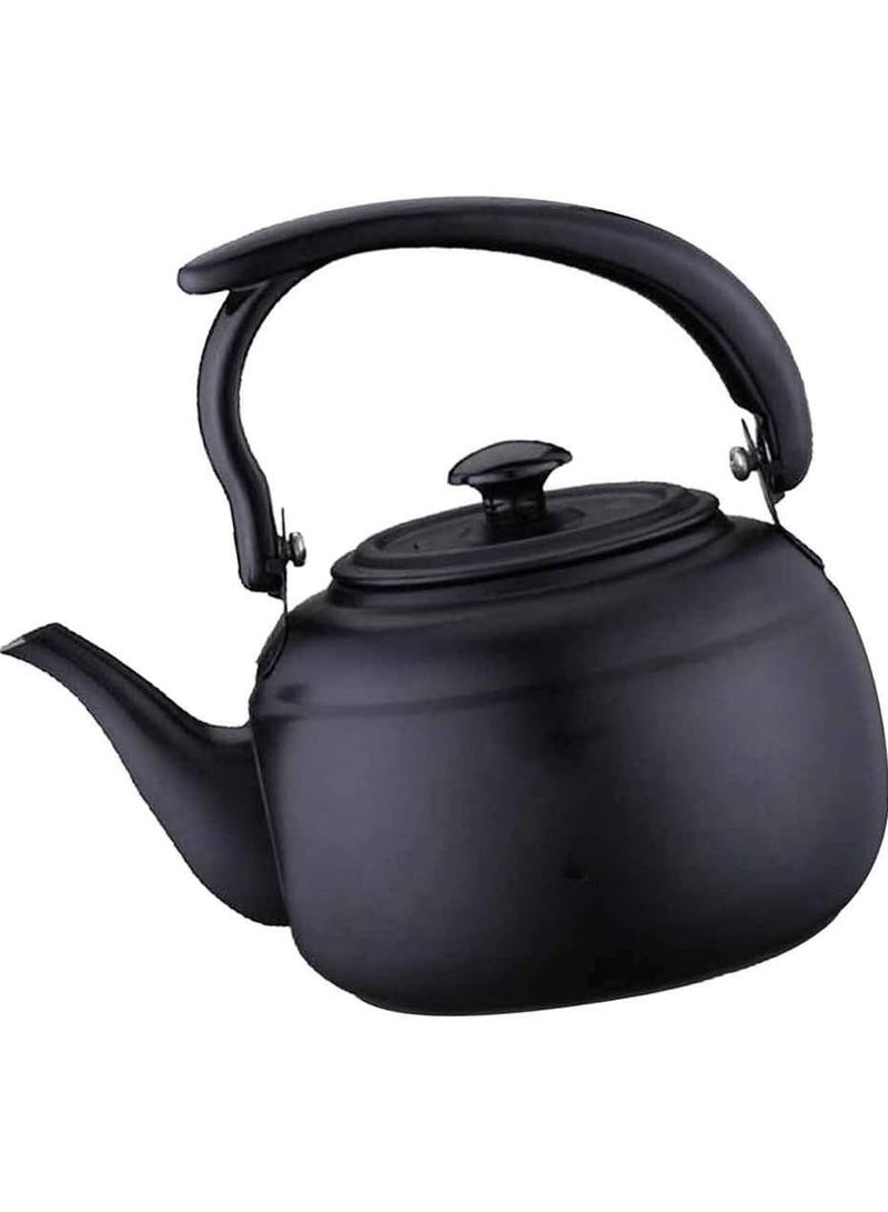 Teapot Stainless Steel Tea Kettle Coffee Tea Hot Water Pot Stovetop Teapot (Color : Black) - Image 1