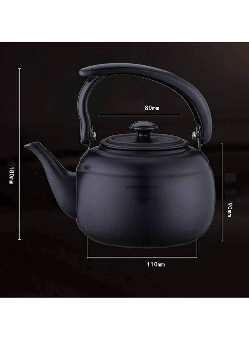 Teapot Stainless Steel Tea Kettle Coffee Tea Hot Water Pot Stovetop Teapot (Color : Black) - Image 4