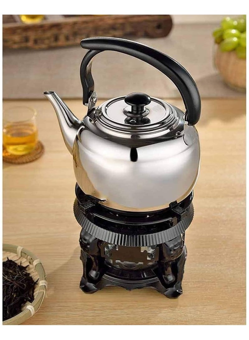 Teapot Stainless Steel Tea Kettle Coffee Tea Hot Water Pot Stovetop Teapot (Color : Black) - Image 3
