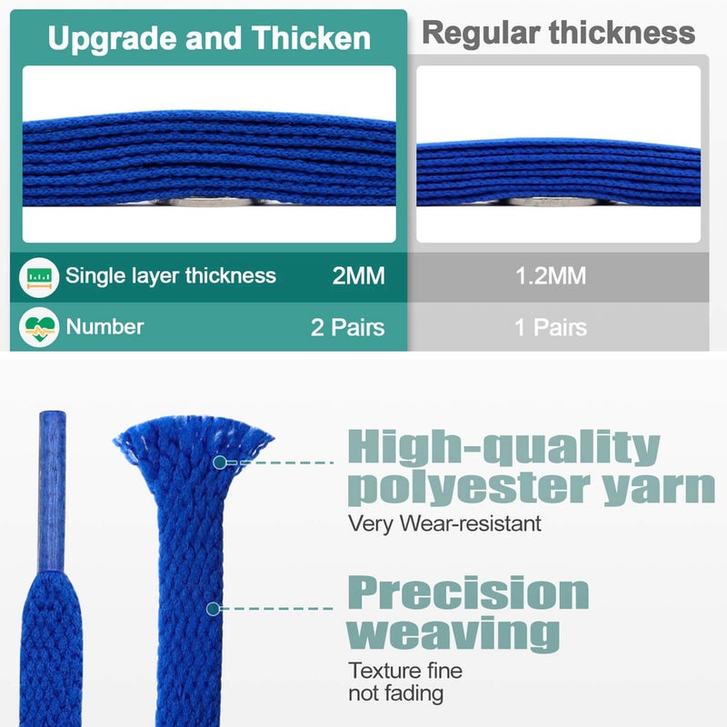 DELELE 2 Pair 55 inch Flat Shoe laces 5/16" Wide Shoelaces for Athletic Running Sneakers Shoes Boot Strings Beige - Image 3