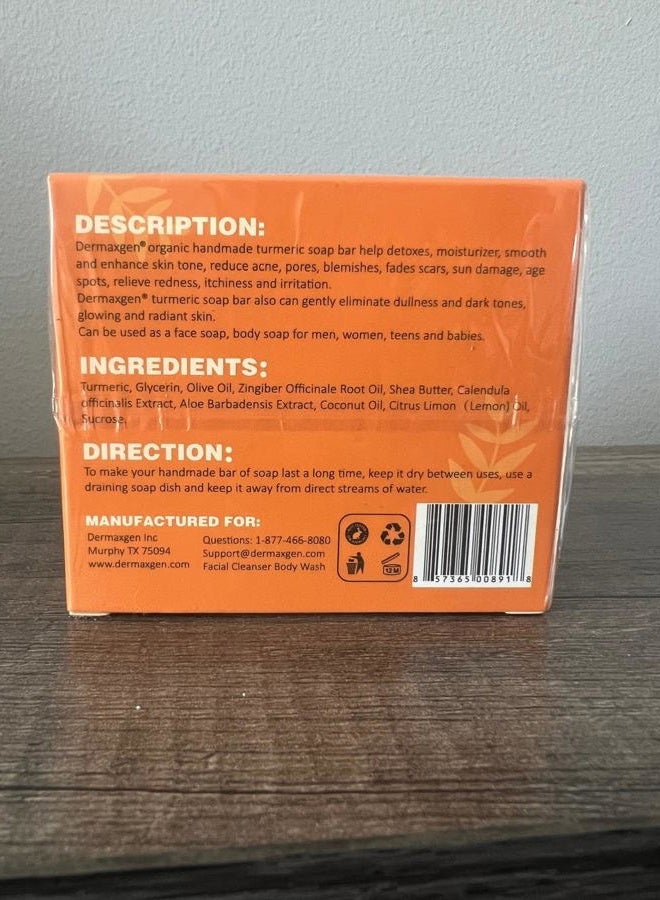 dermaxgen Organic Turmeric Soap Bar for Face & Body – Pure Turmeric Soap Bar for Acne, Scars, Uneven Tone, Blemish Control, Sun Damage & Age Spots – Handcrafted Skincare – 7 OZ - Image 5