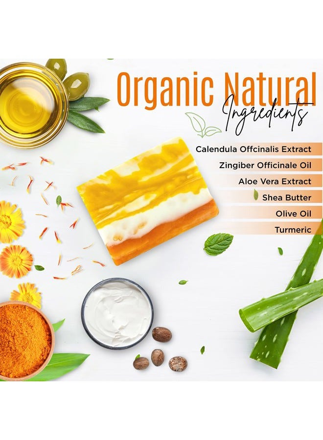 dermaxgen Organic Turmeric Soap Bar for Face & Body – Pure Turmeric Soap Bar for Acne, Scars, Uneven Tone, Blemish Control, Sun Damage & Age Spots – Handcrafted Skincare – 7 OZ - Image 3