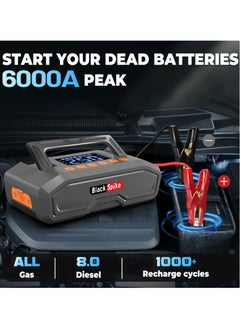 BlackSpike A Little Expensive,Start your Car, Air Compressor ,Light ,Power Bank,4 in 1,with 6000Amp 26800mAH High Capacity Battery Pack,Over 1000+ Recharge Cycles,150PSI Tire Air Compressor,4 Model Flash Lights,Powerbank for Phone,the Same Product Type in USA market.  - Image 2