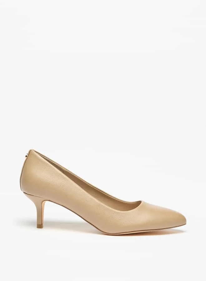 Flora Bella By Shoexpress Women Textured Slip-On Pumps with Kitten Heels