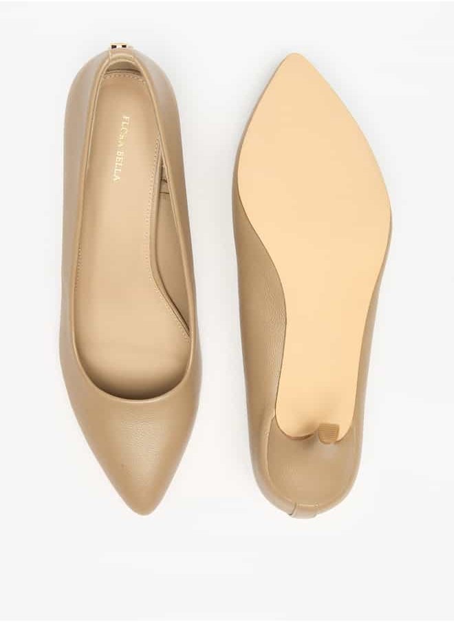 Flora Bella By Shoexpress Women Textured Slip-On Pumps with Kitten Heels  - Image 4