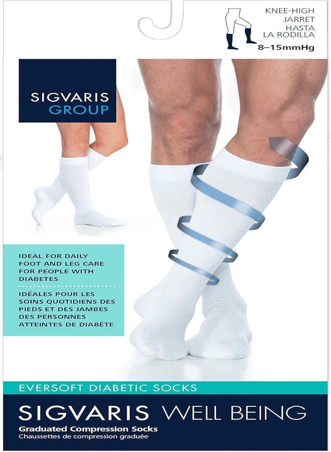 SIGVARIS EVERSOFT Diabetic Sock 160 Knee-high Compression Socks 8-15 mmHg - White - Large - Image 2