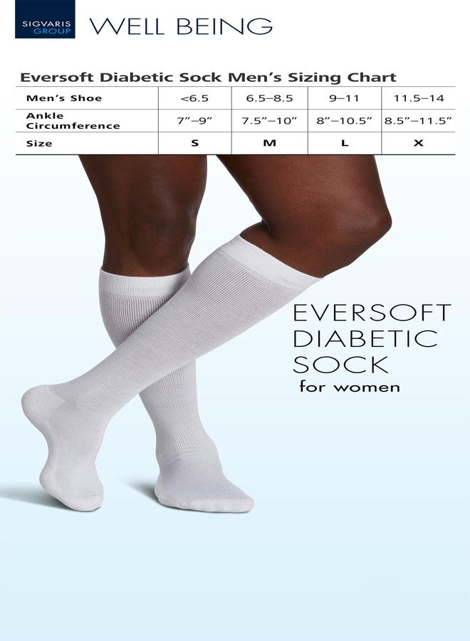 SIGVARIS EVERSOFT Diabetic Sock 160 Knee-high Compression Socks 8-15 mmHg - White - Large - Image 3