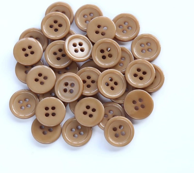 GANSSIA 5/8 Inch (15mm) Brown Color Buttons for DIY Crafts Flatback Buttons Sewing Garments Pack of 160 PCS - Image 5