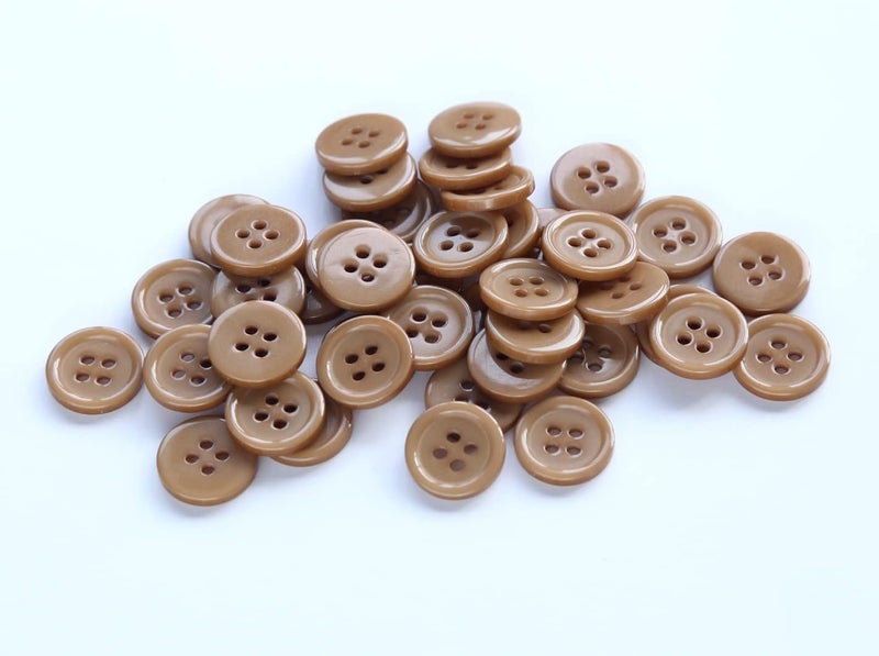 GANSSIA 5/8 Inch (15mm) Brown Color Buttons for DIY Crafts Flatback Buttons Sewing Garments Pack of 160 PCS - Image 4