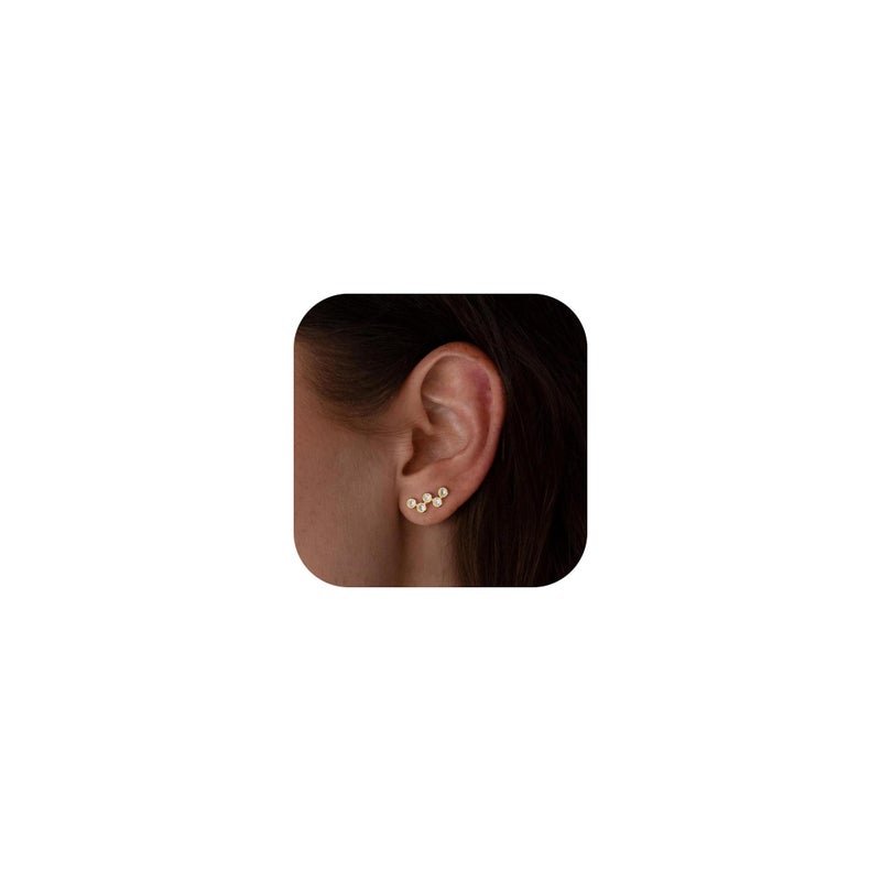Robaice Gold Cartilage Earrings for Women 14K Gold Plated Helix Stud Star Earrings CZ Tragus Conch Daith Piercing Jewelry Gift Ear Crawer - Image 1