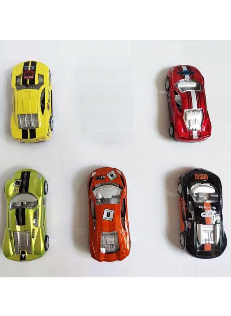 Basic car set, contains 5 different designs and colours of die-cast metal car starter series, 5 random colours - Image 1