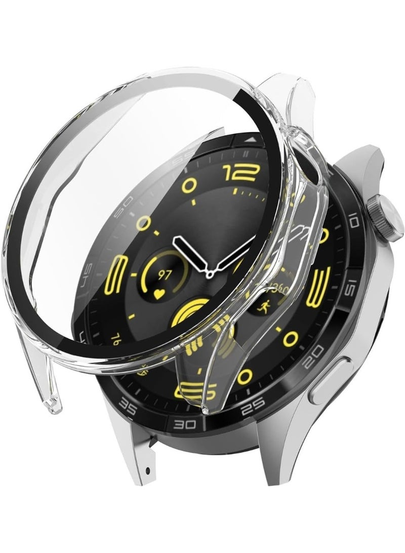 غطاء حماية صلب من البولي كربونات لساعة هواوي GT4 مقاس 46 مم، مقاوم للصدمات والخدوش، نحيف وخفيف الوزن، يوفر حماية كاملة للحواف (شفاف) - Image 1