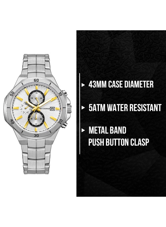 لي كوبر ساعة رجالية معدنية متعددة الوظائف ٤٣ مم - Image 2