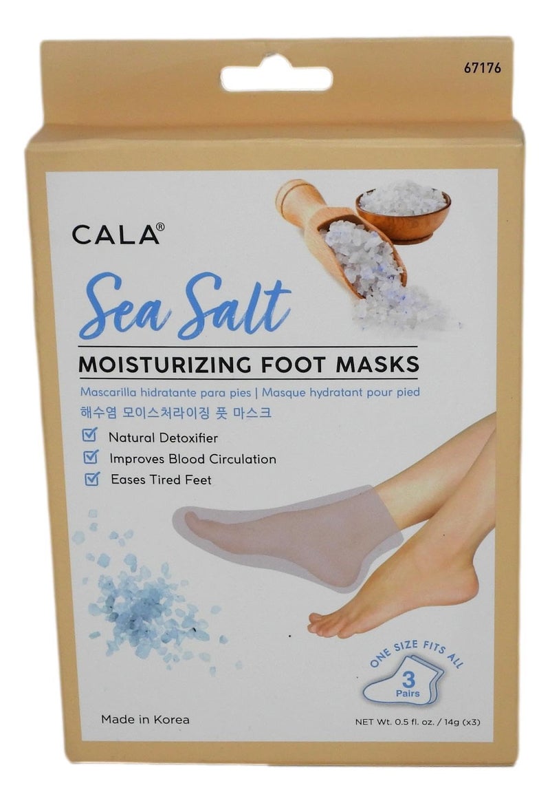 Cala Sea salt moisturizing foot mask 3 count, 3 Count - Image 1