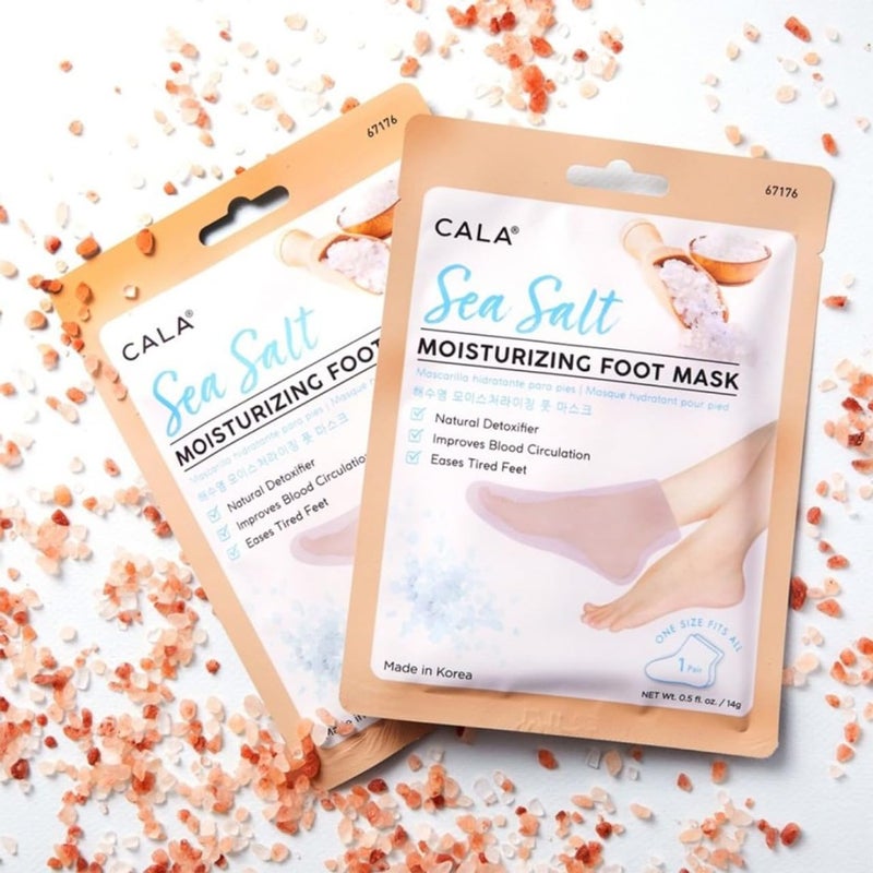 Cala Sea salt moisturizing foot mask 3 count, 3 Count - Image 3