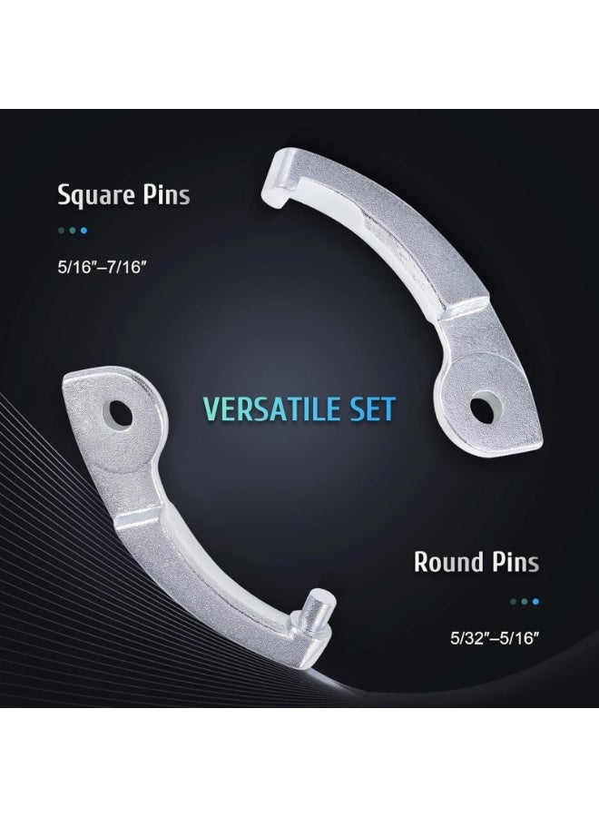 8pc Adjustable Pin Spanner Wrench Tool Set, Spanner Nut Wrench Tools with Changeable Heads for Pipes Heating Cars, Coilover Hook Wrenches for Suspension System, 3/4" to 6-1/10" - Image 4