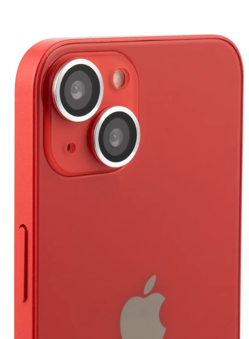 ديفيا Gemstone Lens Protector (2pcs) Compatible for iPhone 13 (6.1")Aluminum Alloy + Tempered Glass Camera Lens Protector, Explosion-proof & Scratchproof - Silver - Image 2