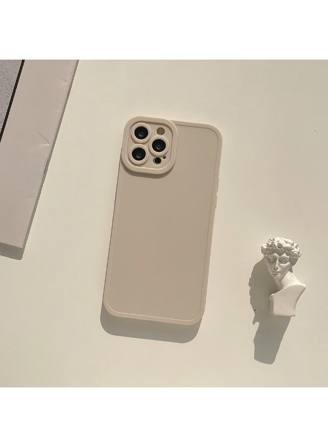 NIBEMINENT Matte Finish Solid Color Protective TPU Case Cover For iPhone 16 Pro Max, Tea White