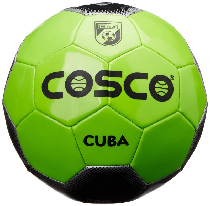 Cosco Nylon Cuba Soccer Foot Ball, Size 5 (Green and Black) - Image 1