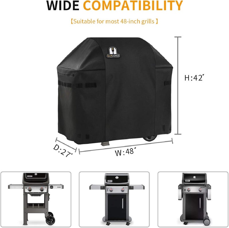 SUPJOYES غطاء شواية غاز لـ Weber Spirit II 210، غطاء شواء مقاس 48 بوصة، أغطية شواء مقاومة للماء وعالية التحمل - Image 2