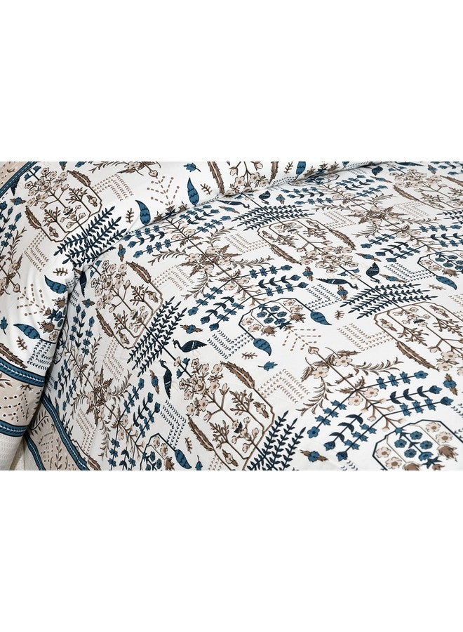 EasyGoods® 240 TC Pure Cotton Bedsheet for Double Bed, King & Queen Size Bed, Jaipuri Rajasthani Design with 2 Pillow Covers, Extra Soft & Wrinkle Free, 90 x 103 inches, Blue (Monarch40) - Image 5