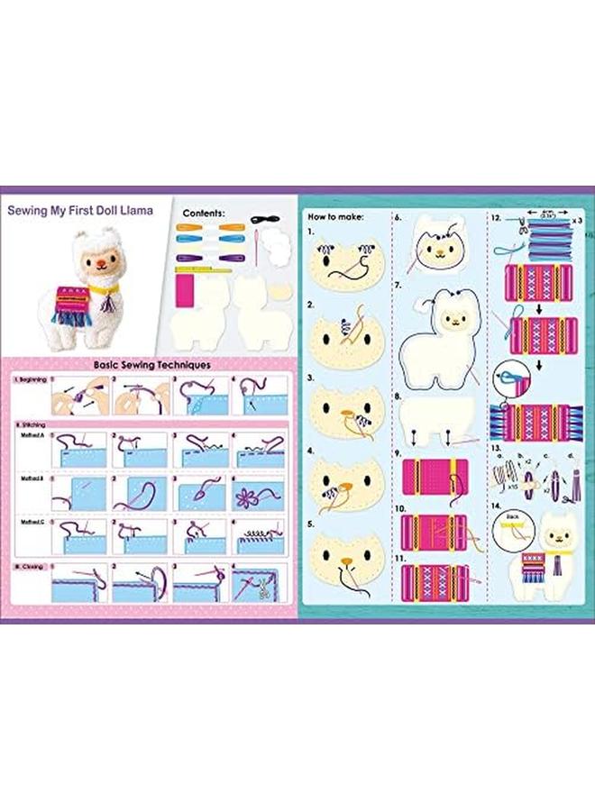 أفينير مجموعة أدوات الخياطة ماي فيرست دول لاما تصنع لاما فائقة النعومة لتطوير المهارات الحركية والإبداع، آمنة وتعليمية، تعلم وترفيه فني موثوق به للأطفال من سن 3 سنوات فما فوق - Image 4