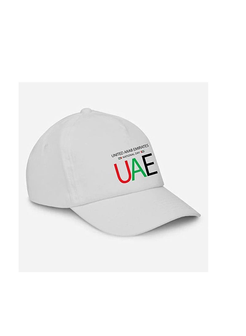 PRINTSHOP4ME 5 Panel Caps for the Celebration of UAE National day or Flag day for Men and Women White Design 3 - Image 2