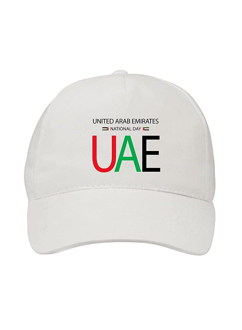 PRINTSHOP4ME 5 Panel Caps for the Celebration of UAE National day or Flag day for Men and Women White Design 3 - Image 1