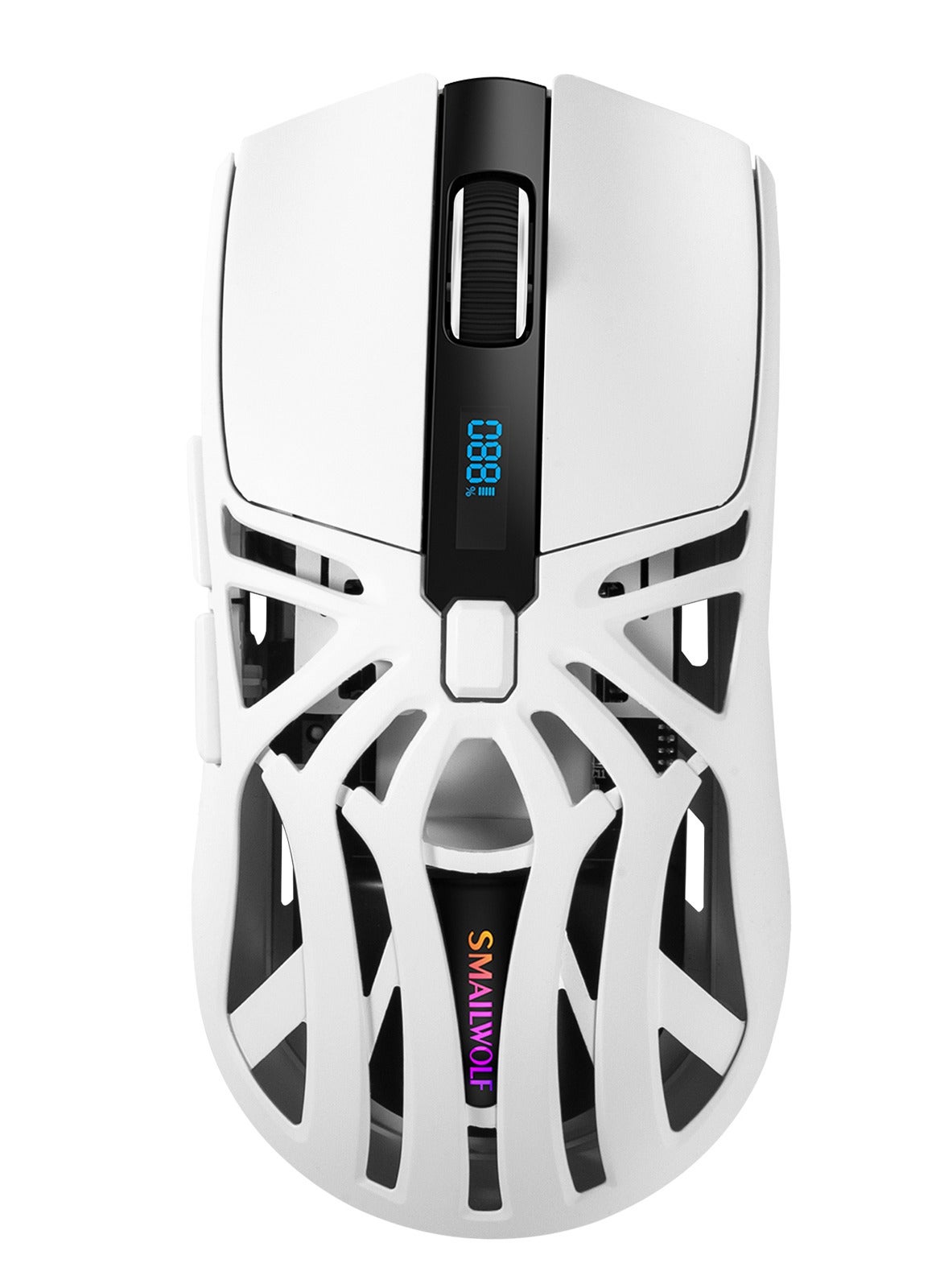 Mouse Gaming,Wireless Mouse,Computer Mouse, Digital Screen Display Tri-Mode Mouse, Wireless Connection, Bluetooth Connection, and Wired Connection, E-sports Game Lightweight Computer Notebook Office Universal - White