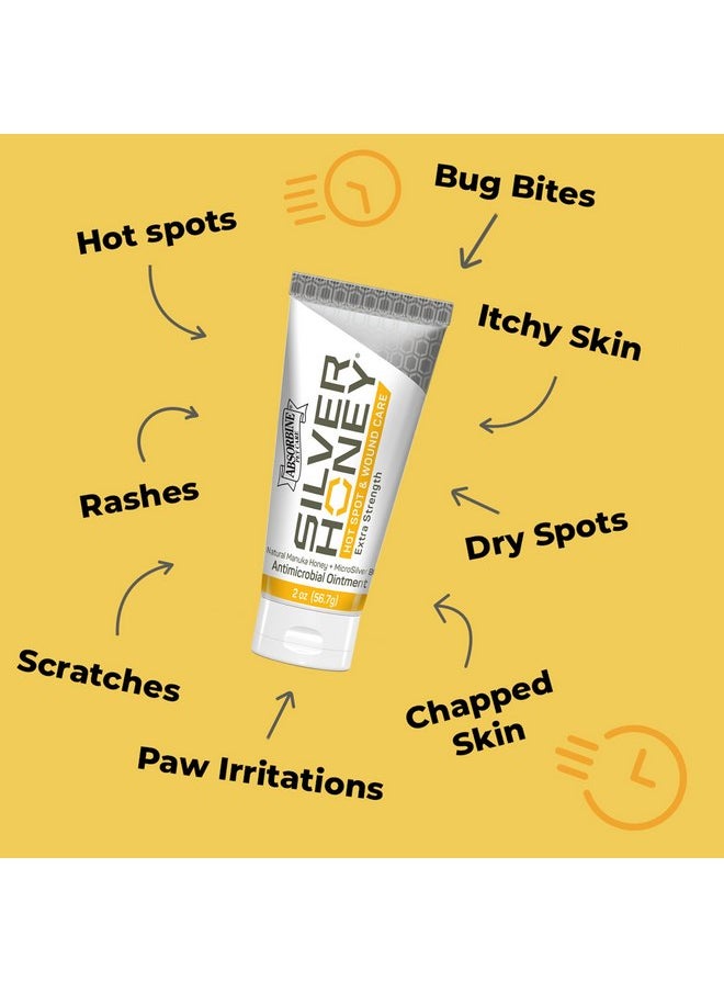 Absorbine - Absorbine Silver Honey Hot Spot & Wound Care Ointment 2oz Tube, Manuka Honey & MicroSilver BG, Medicated for Dogs, Cats, Small Animals - Image 1