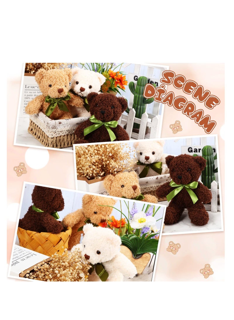 Luckam 9Pcs Plush Bears Bulk, 10 Inch Small Plush Bear Stuffed Bears with Bow Tie Bear Toys for Birthday Baby Shower Party Favor Gift - Image 5