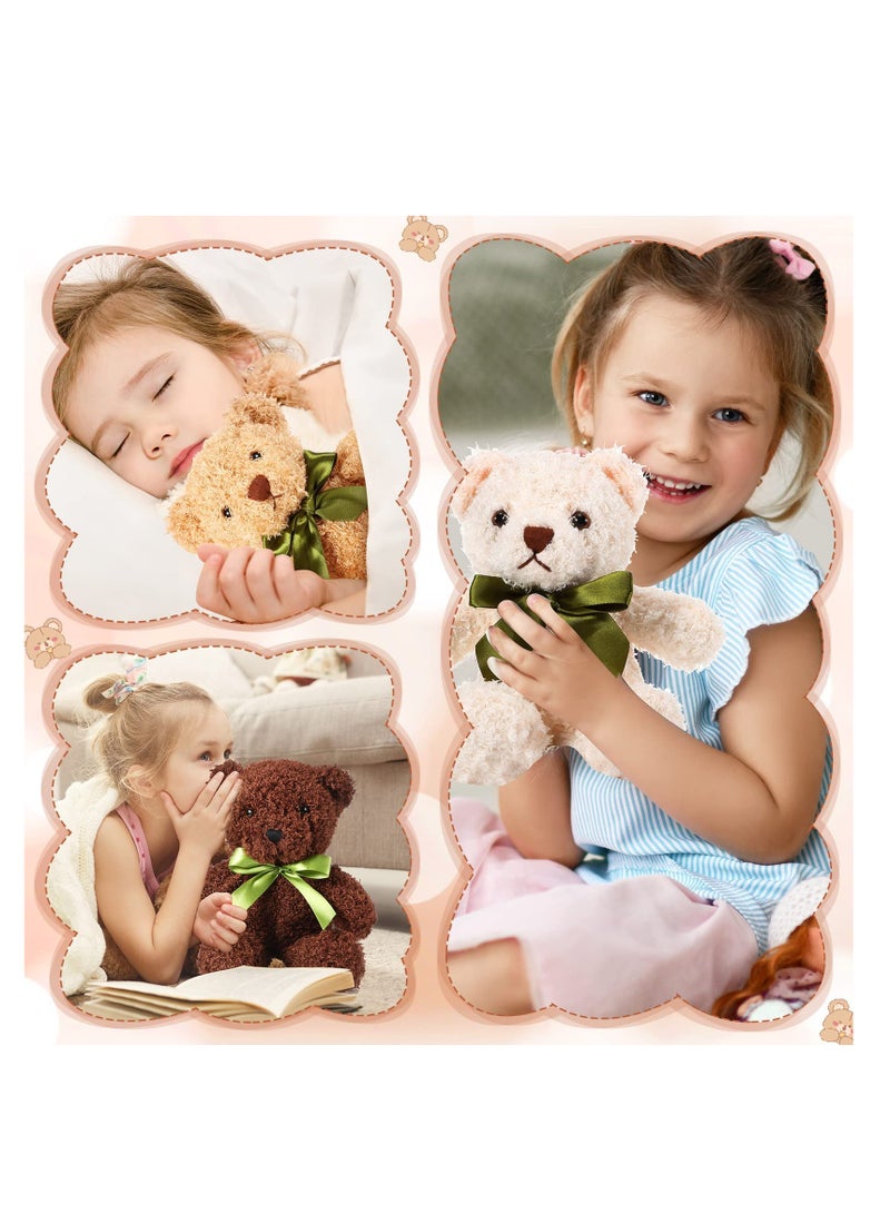 Luckam 9Pcs Plush Bears Bulk, 10 Inch Small Plush Bear Stuffed Bears with Bow Tie Bear Toys for Birthday Baby Shower Party Favor Gift - Image 2