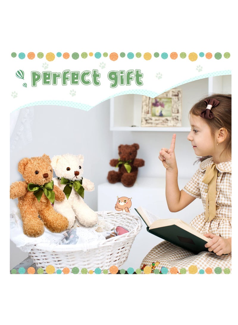 Luckam 9Pcs Plush Bears Bulk, 10 Inch Small Plush Bear Stuffed Bears with Bow Tie Bear Toys for Birthday Baby Shower Party Favor Gift - Image 4